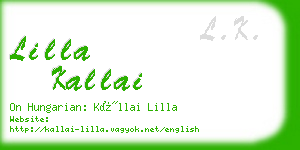 lilla kallai business card